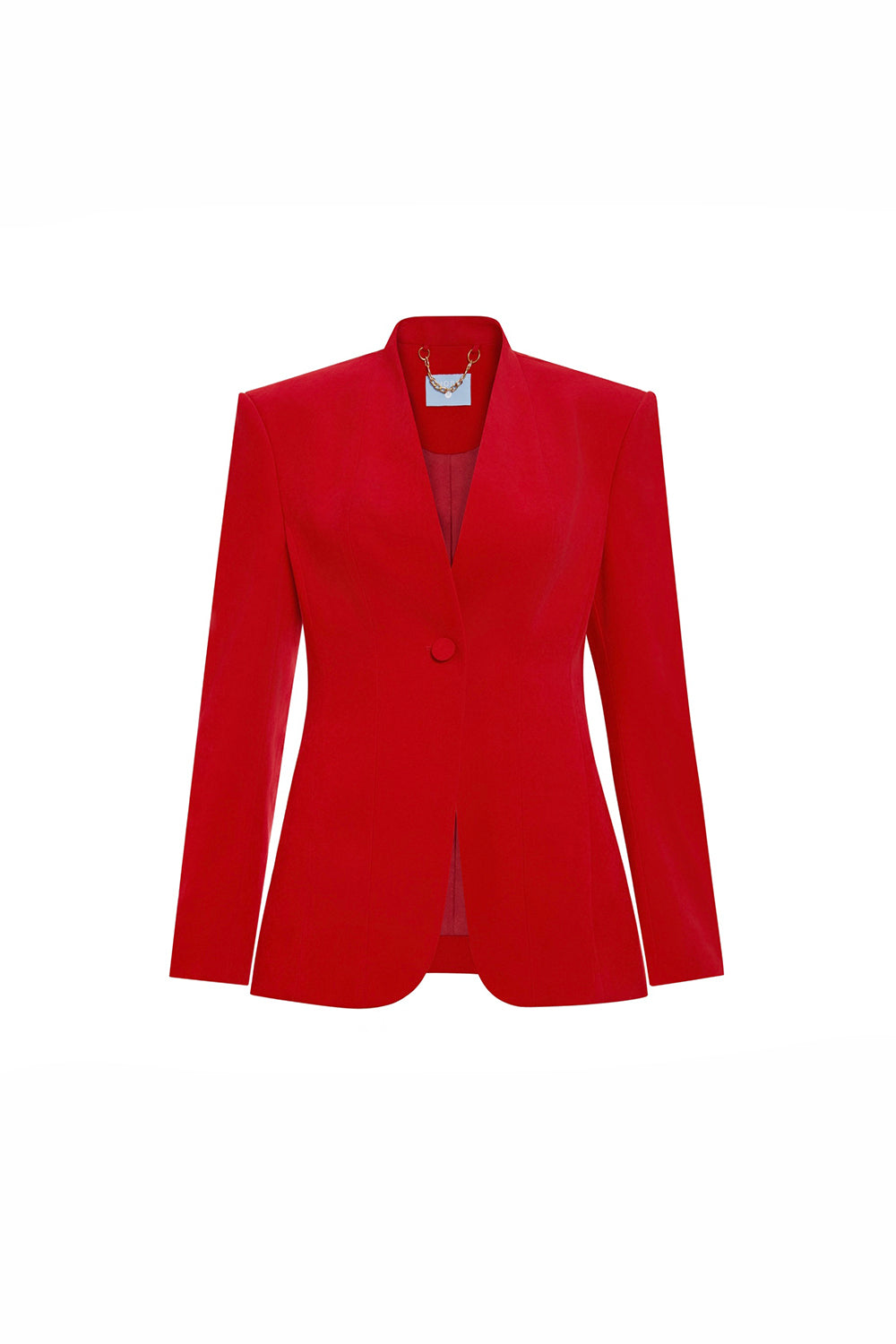 Matilda Structured Square Shoulder Velvet Blazer