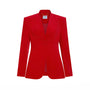Matilda Structured Square Shoulder Velvet Blazer