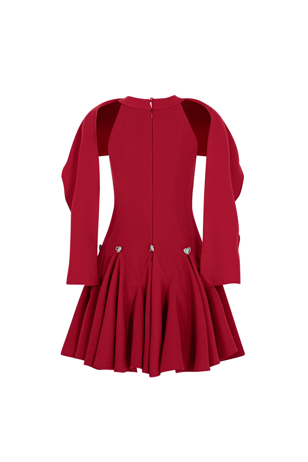 Women's Scarlet Fit and Flare Cape Shoulder Foam Spandex Mini Dress S/M/L/XL/Customize Red Mean Blvd Red / L Women's Scarlet Fit and Flare Cape Shoulder Foam Spandex Mini Dress S/M/L/XL/Customize Red Mean Blvd Red / L