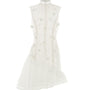 White Cherry Drop Waist High Neck Mesh Mini Dress