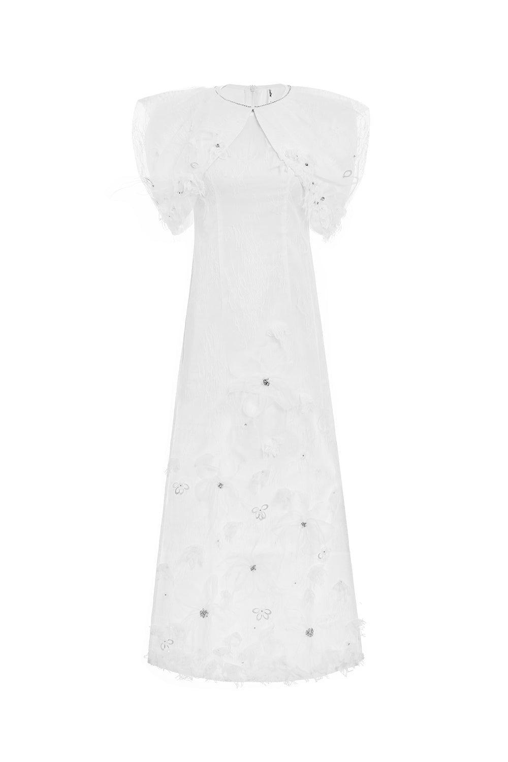 Aphrodite A-line Flower Applique Taffeta Floor Length Ao Dai Set