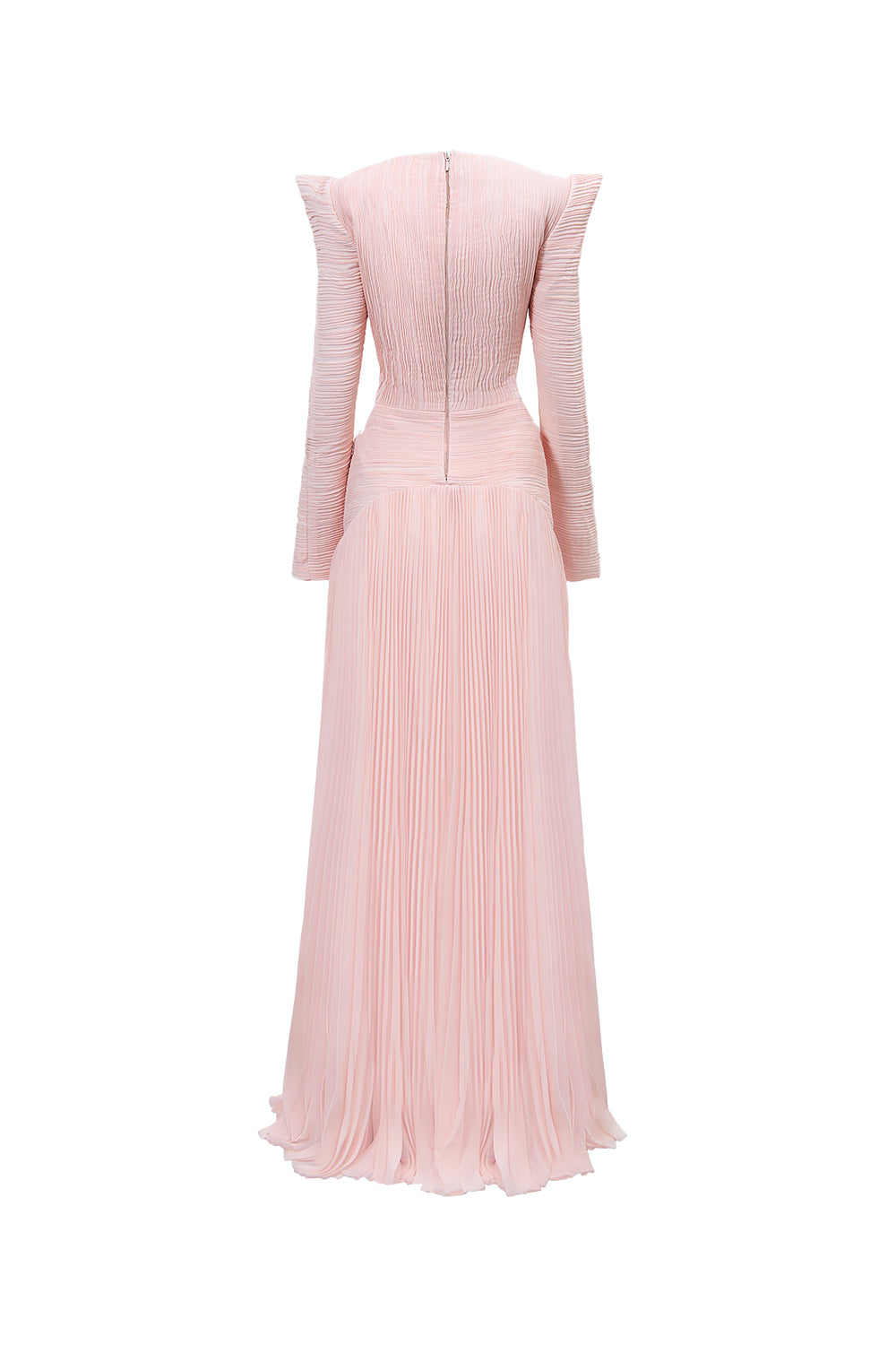 Celestial Drop Waist Square Shoulder Chiffon Floor Length Dress