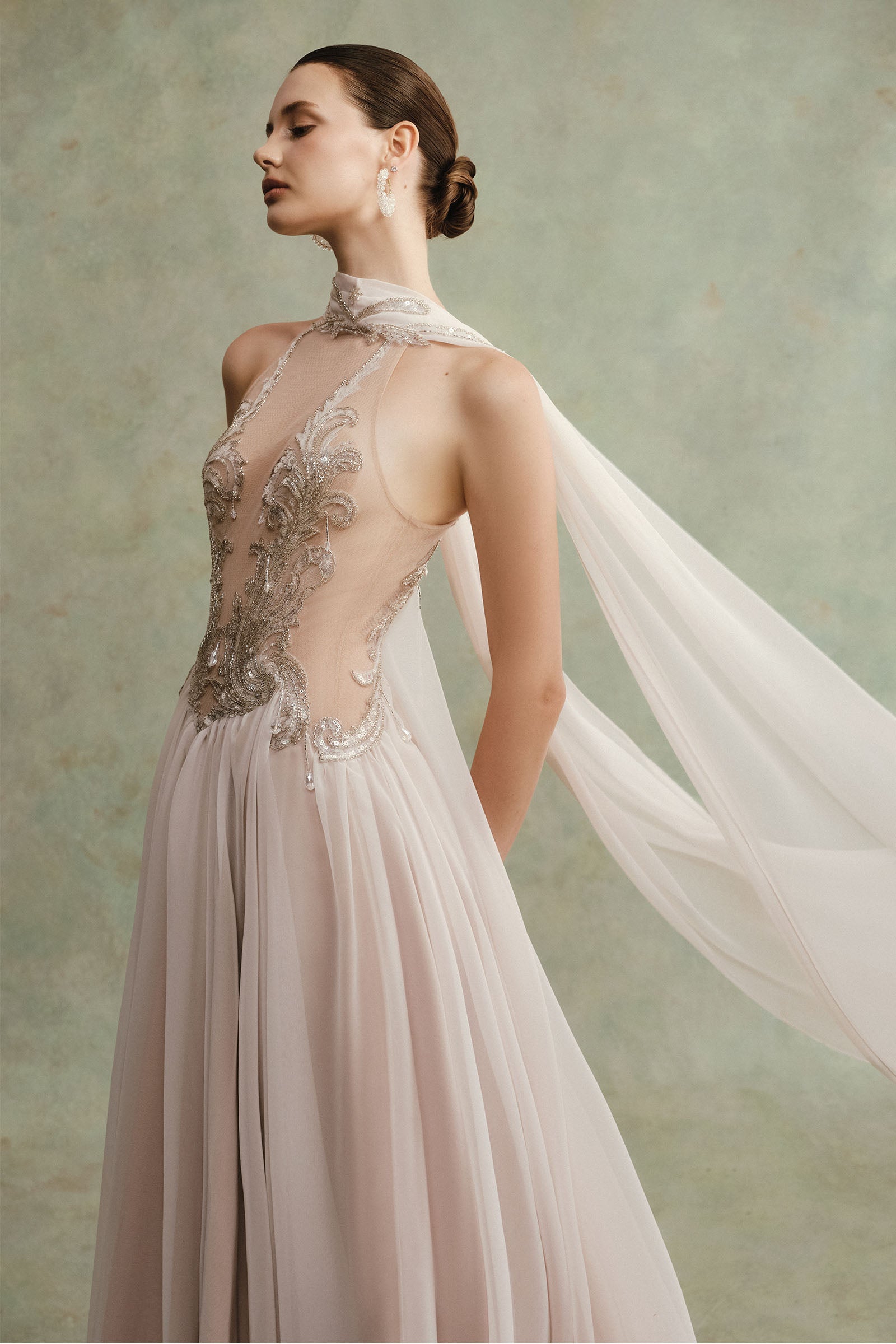 Sarelda Choker Neck Maxi Dress