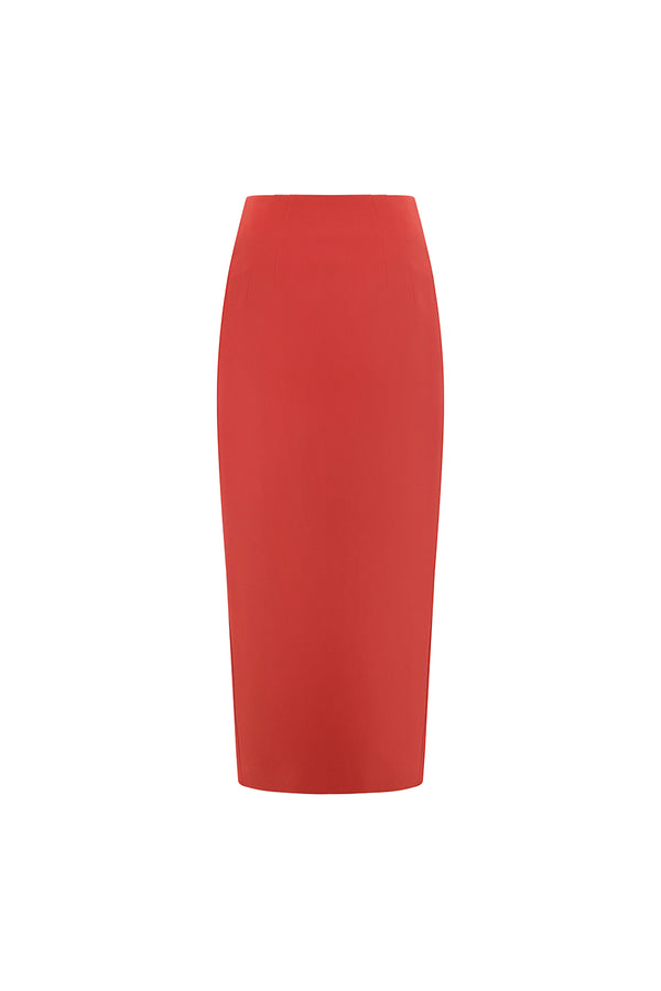 Murcia Pencil Basic Crepe Midi Skirt