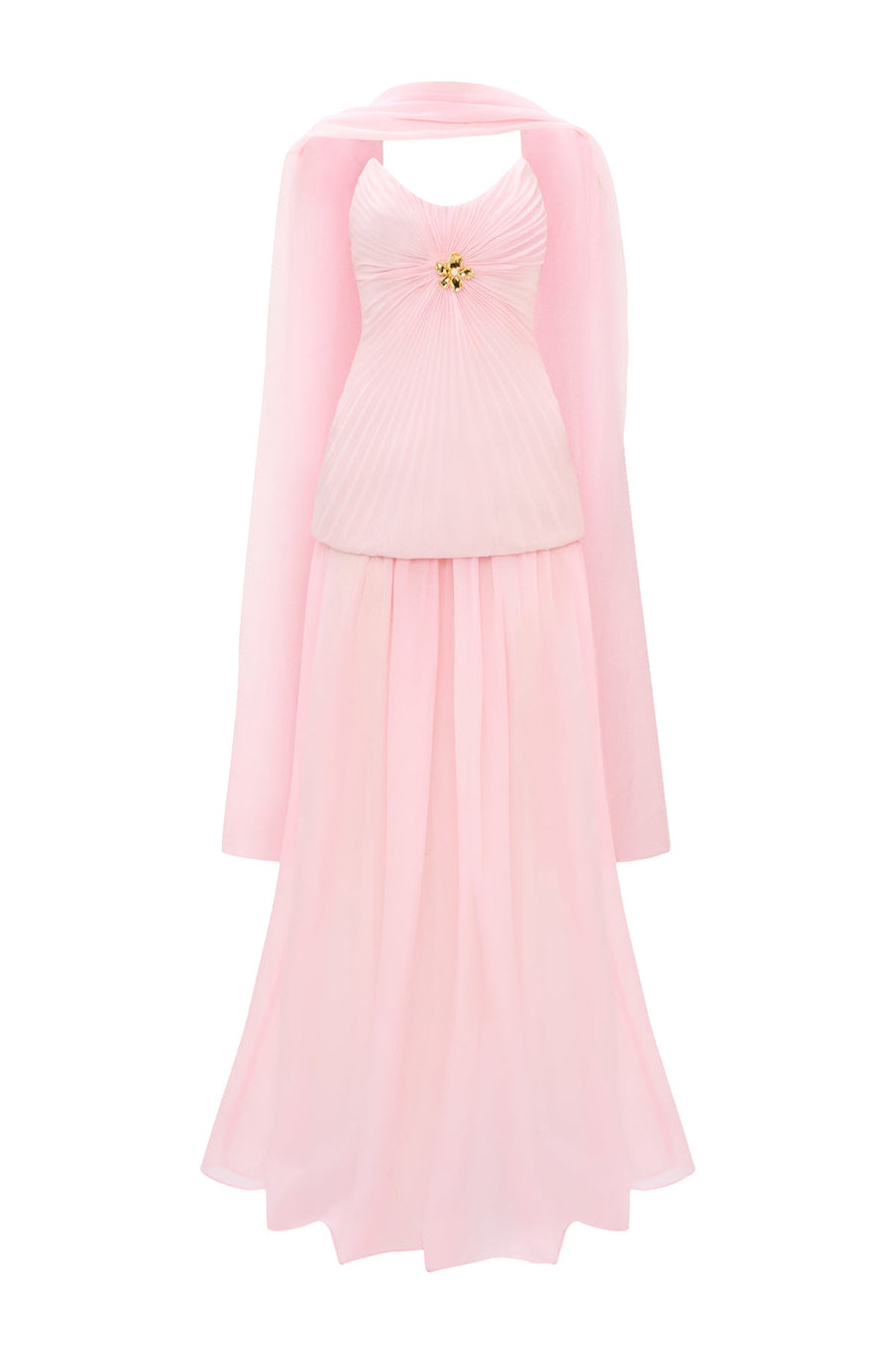 Rose Éventail Sweetheart Pleated Set