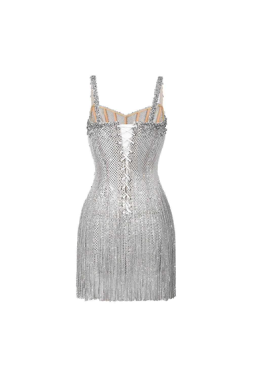 Joelle Sheath Stone Mesh Mini Dress