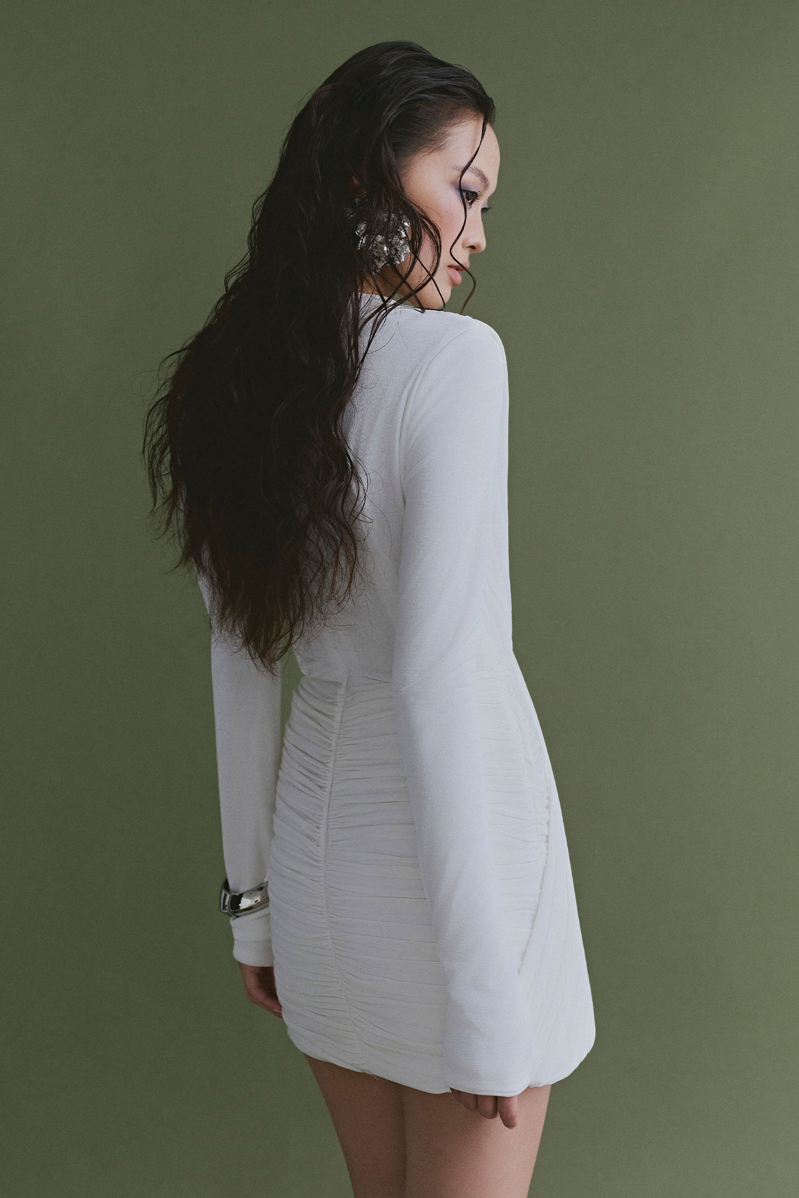 Quartz Crossover Mini Dress White / M
