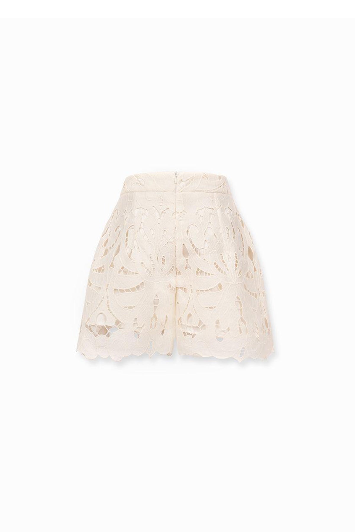 Kiera Straight High Waist Cotton Lace Mini Shorts
