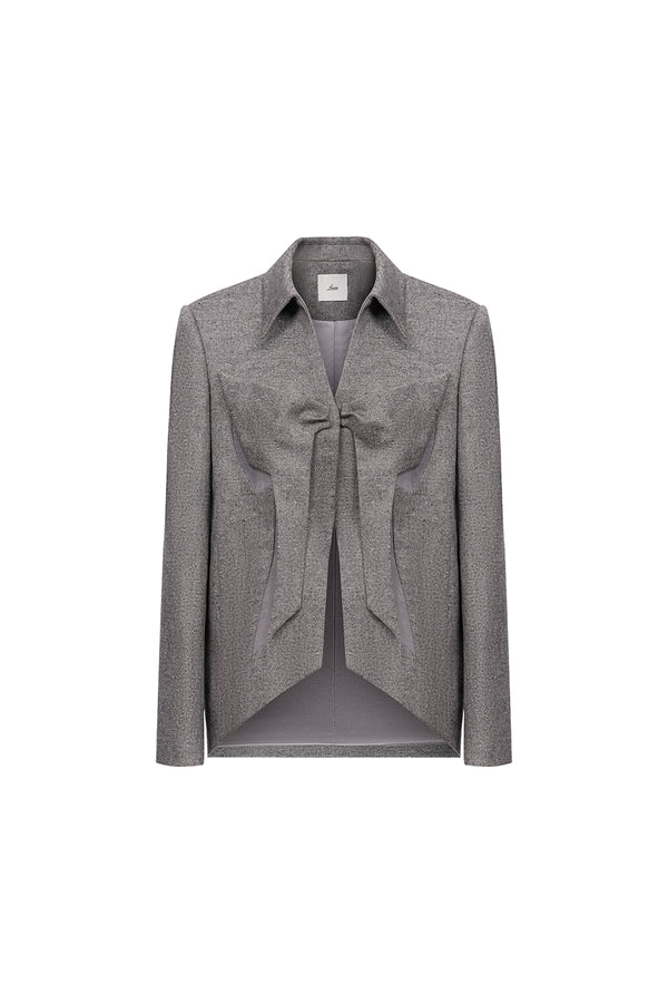 Gilmore Straight V-Neck Tweed Blazer