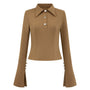 Twilight Collared Button Top