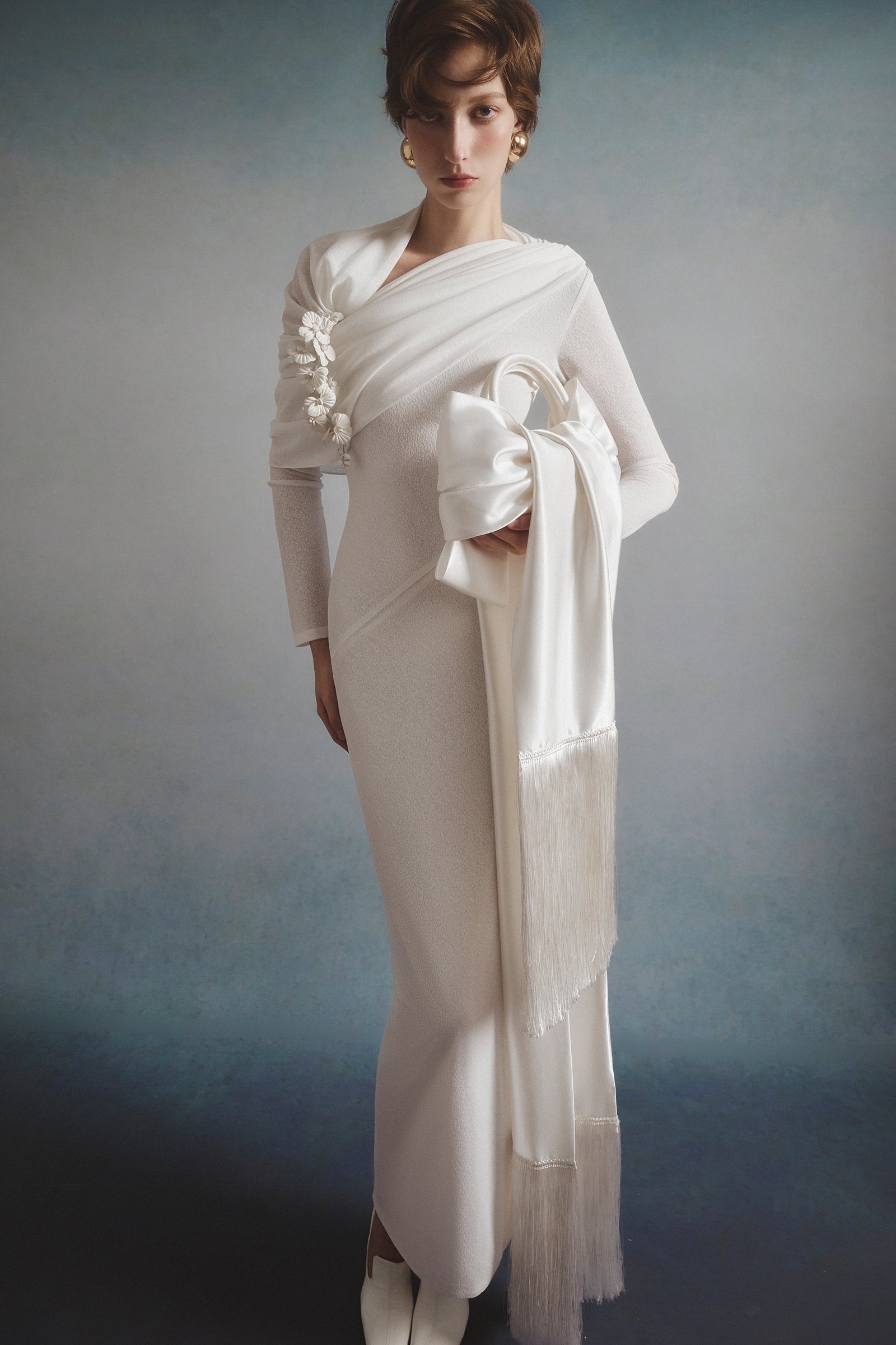 Veill Asymmetric Neck Maxi Dress