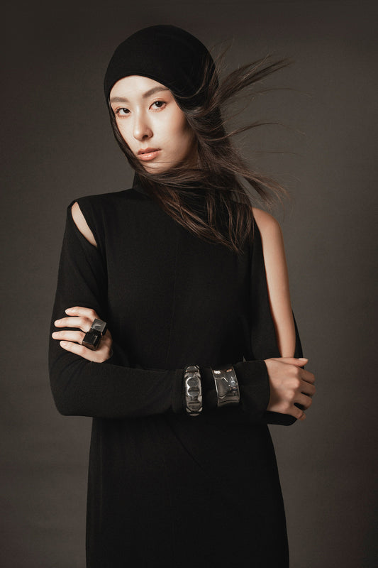 Dina Cold Shoulder Cotton Maxi Dress