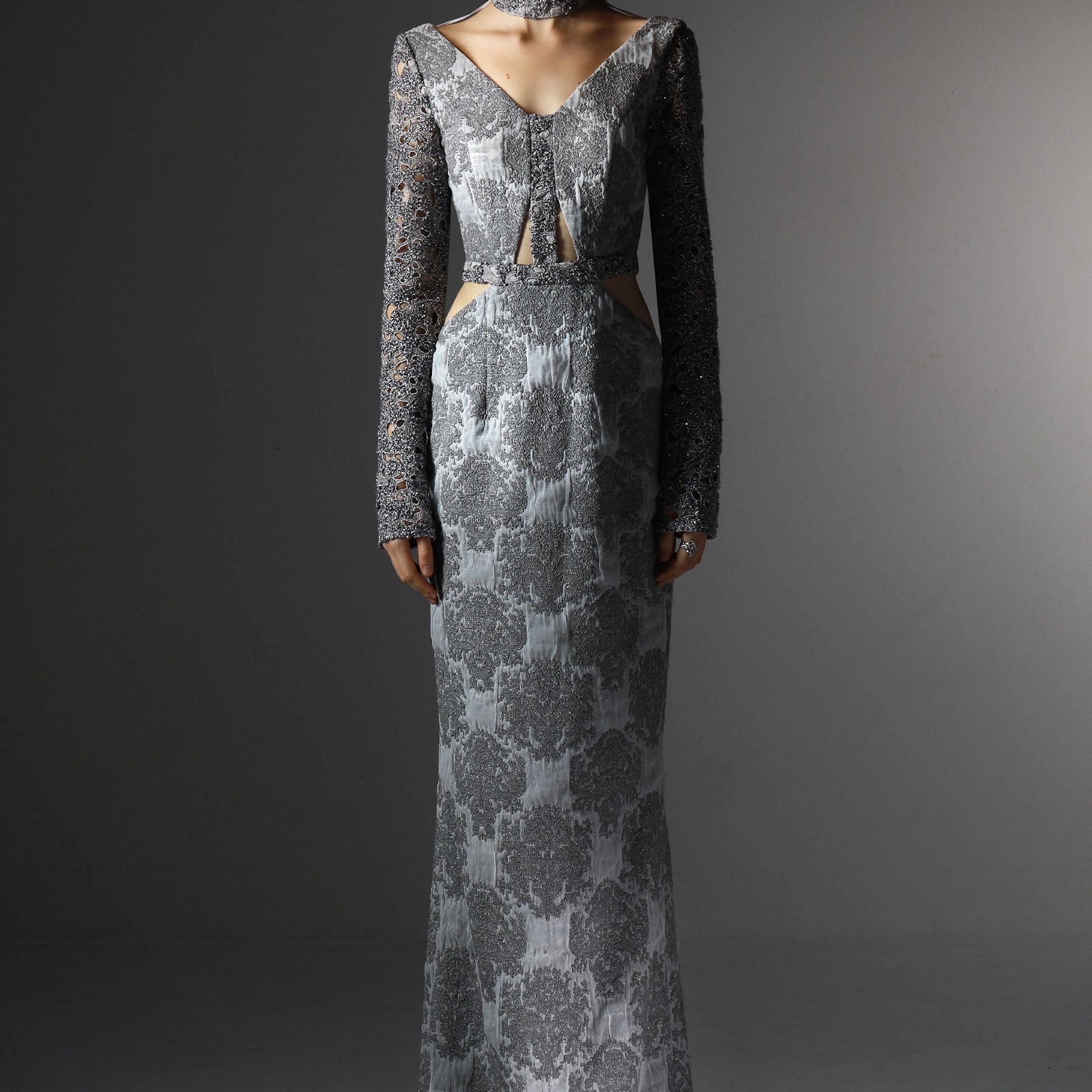 Eminence Choker Neck Maxi Dress