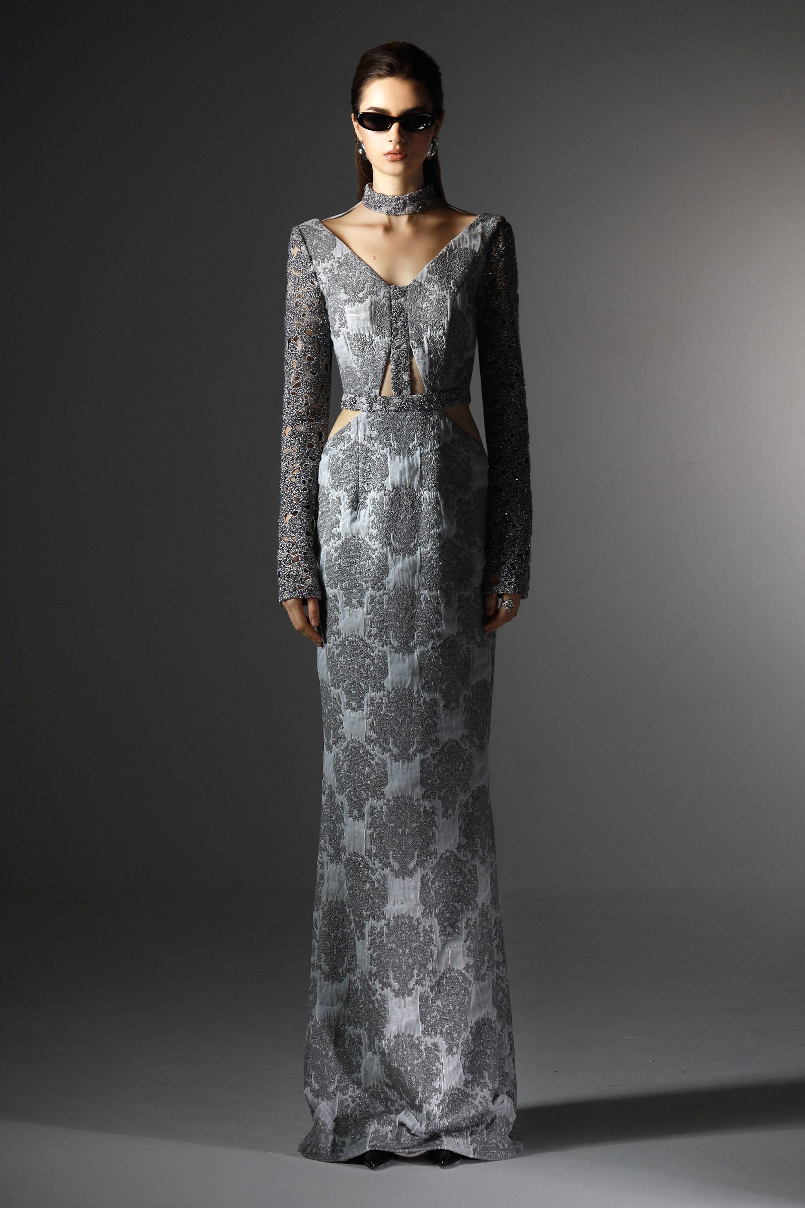 Eminence Choker Neck Maxi Dress