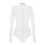 White Cherry Bodycon Long Sleeved Mesh Bodysuit