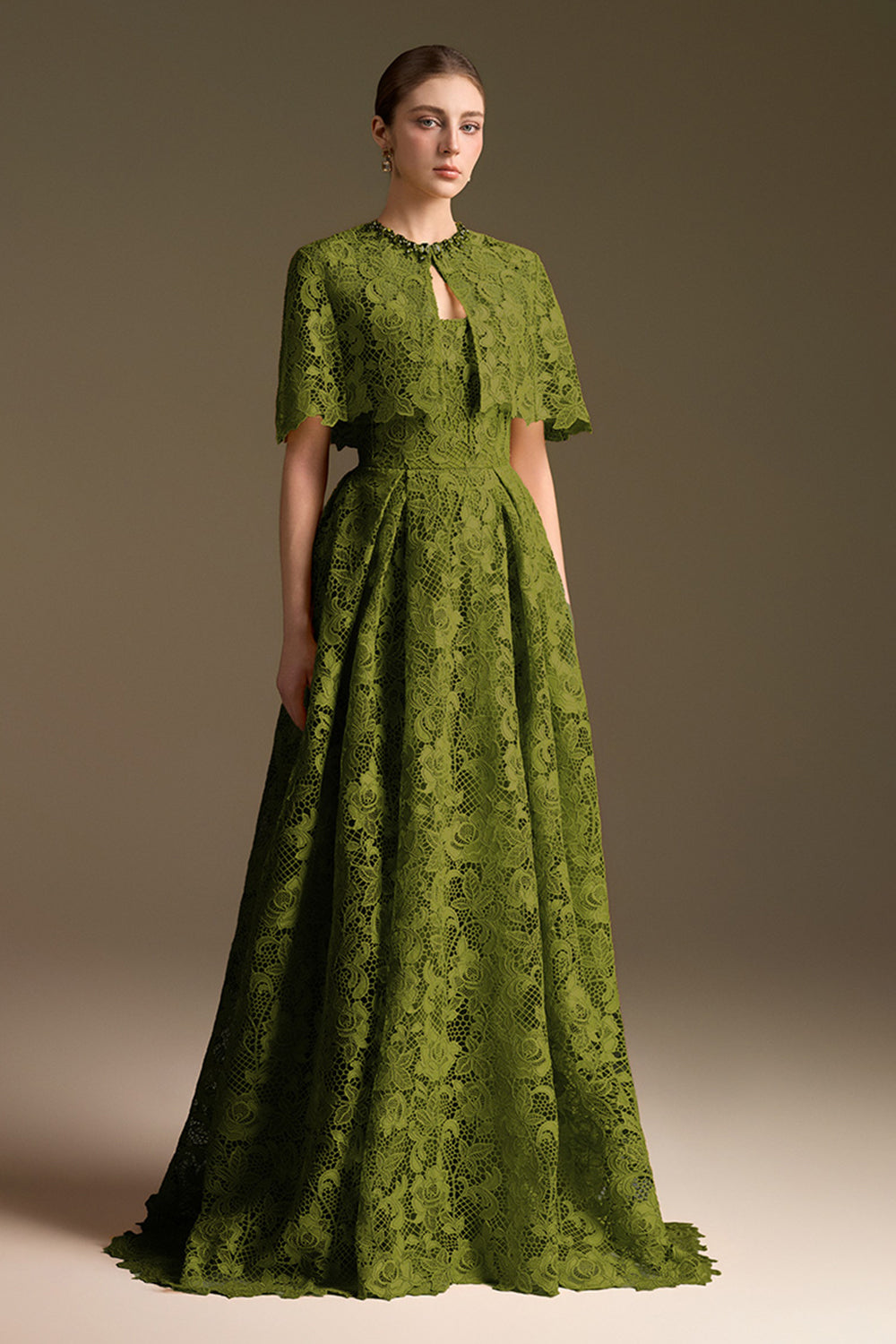 Wisteria Cape Sleeve Maxi Dress