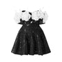 Mina Rose Fit and Flare Off-Shoulder Sequin Mini Dress