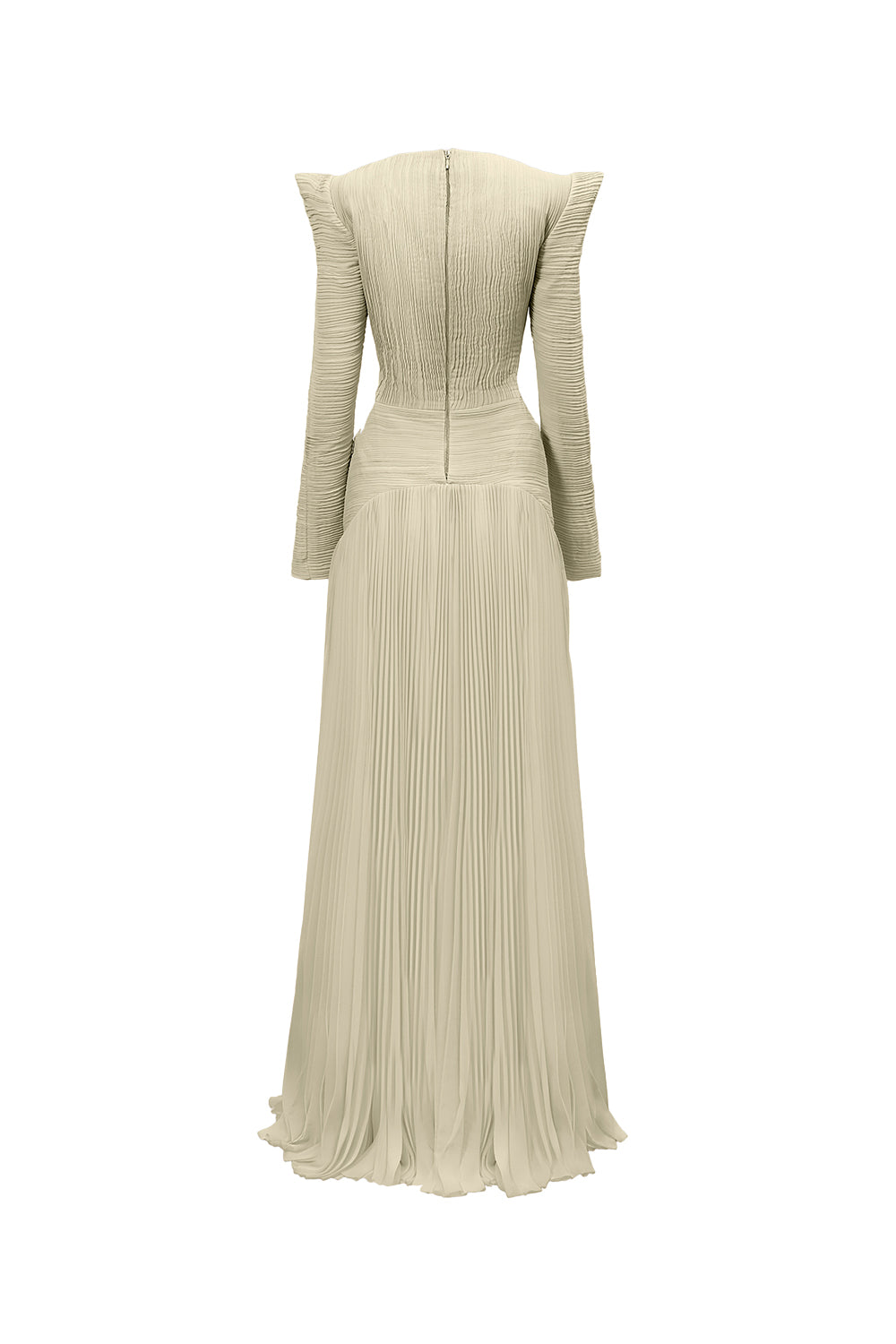 Celestial Drop Waist Square Shoulder Chiffon Floor Length Dress