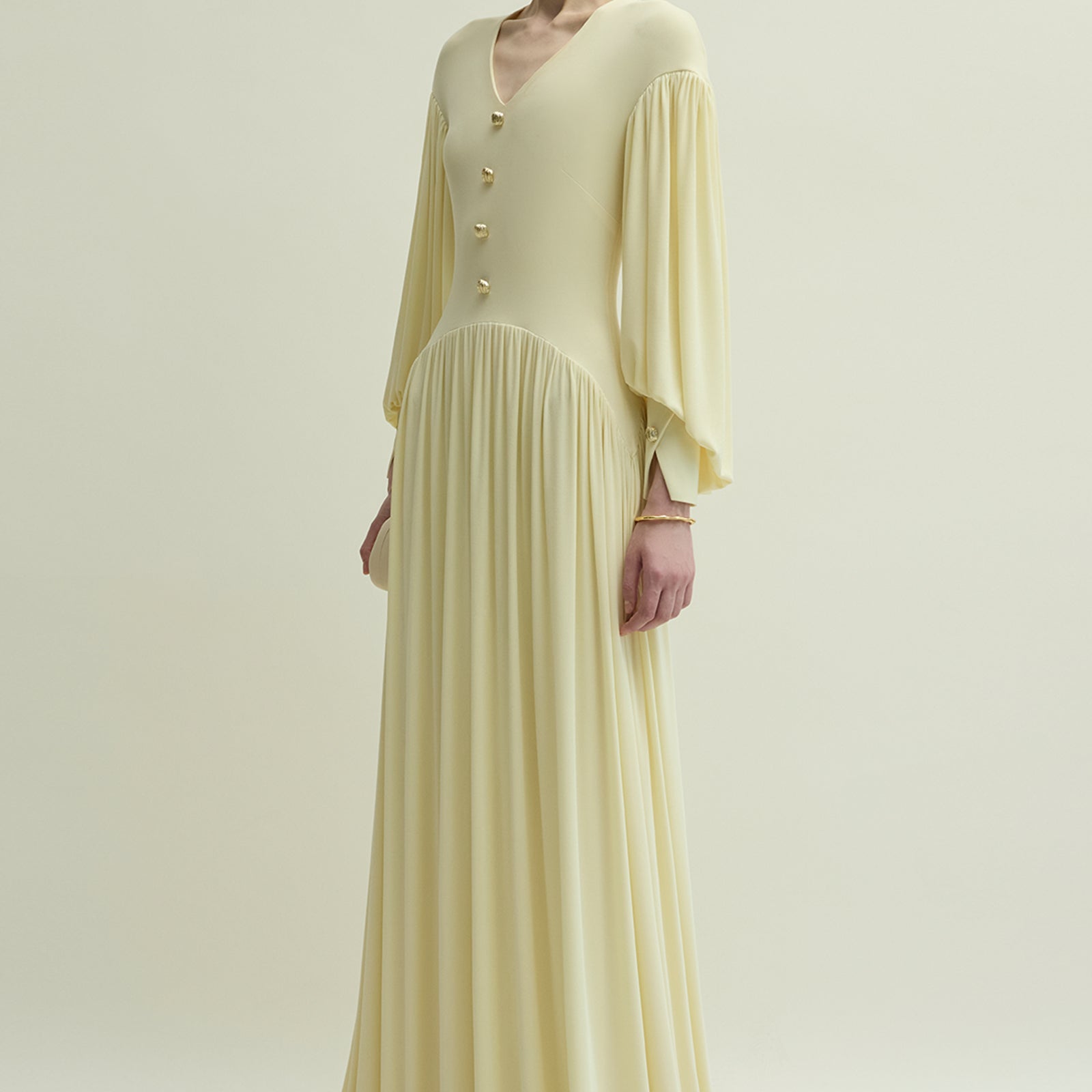 Cranley Bishop Sleeve Button Maxi Dress