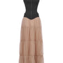 First Love Tiered Gathered Mesh Maxi Skirt
