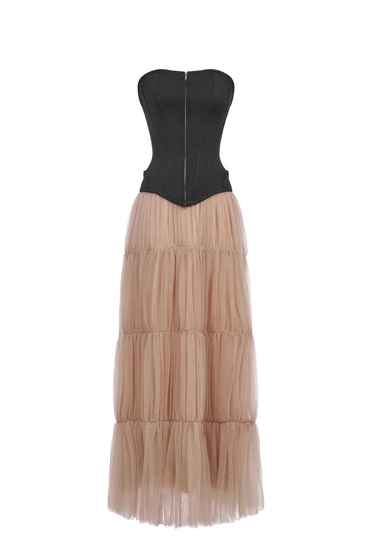 First Love Tiered Gathered Mesh Maxi Skirt