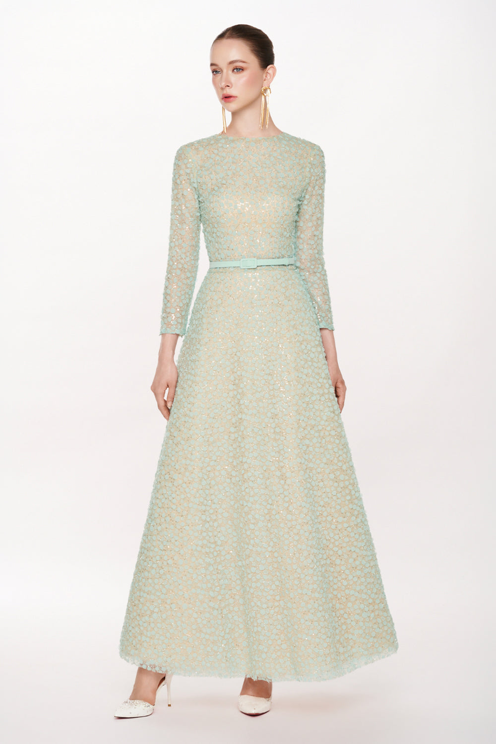 Sapphire Boat Neck Maxi Dress