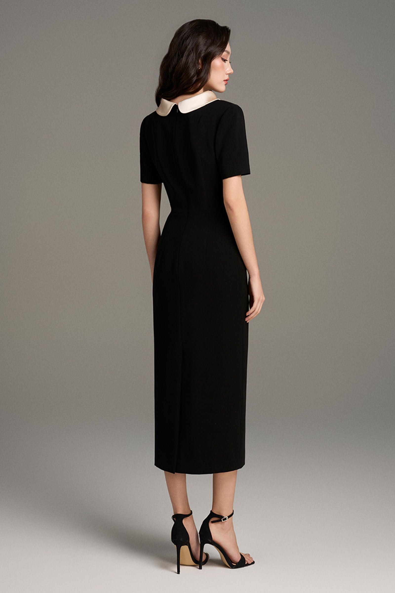 Noirelle Boat Neck Midi Dress
