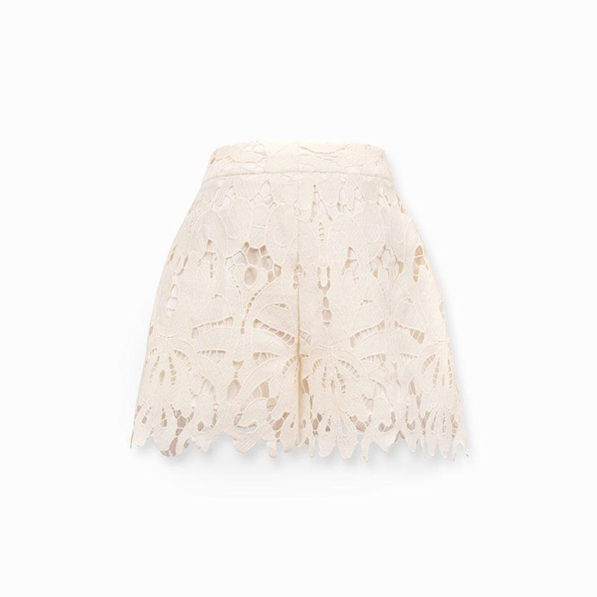 Kiera Straight High Waist Cotton Lace Mini Shorts