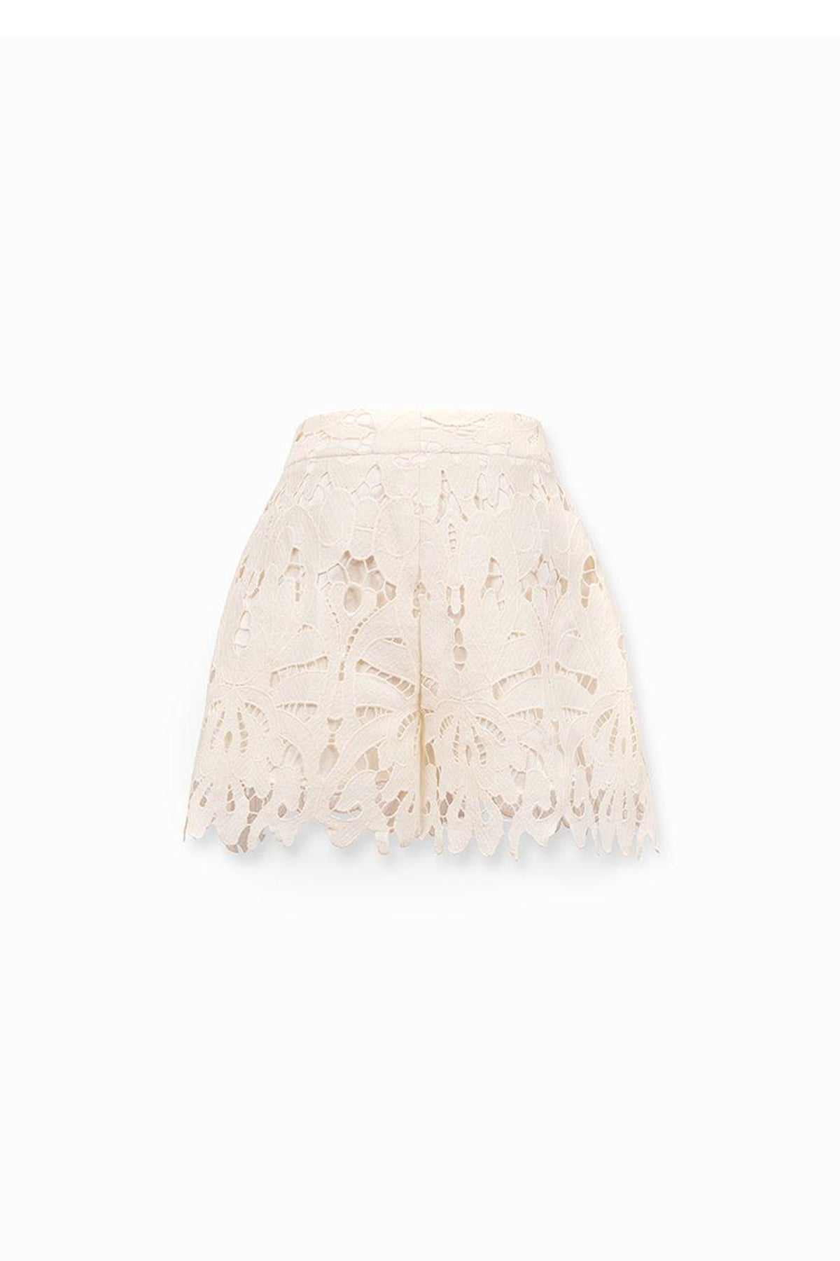 Kiera Straight High Waist Cotton Lace Mini Shorts