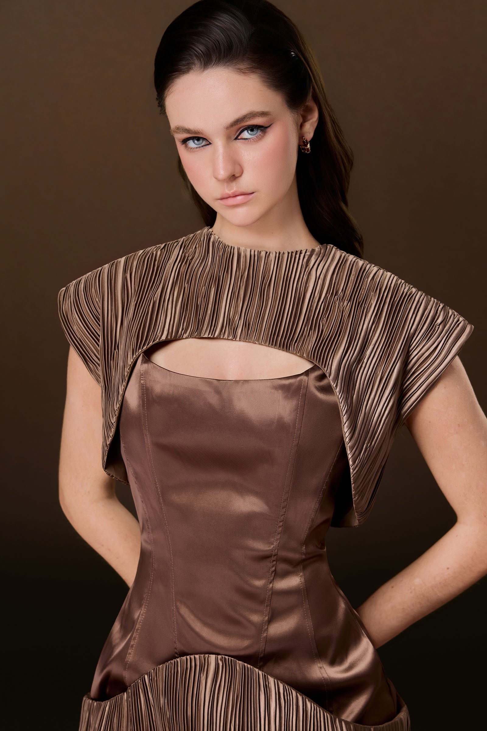 Nuance Pleated Mini Dress