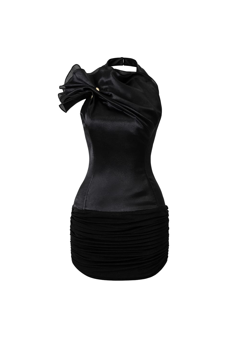 Serene Bodycon Corset Waist Silk Spandex Mini Dress