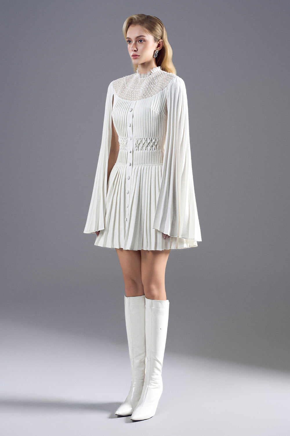 Heirloom Cape Sleeve Mini Dress