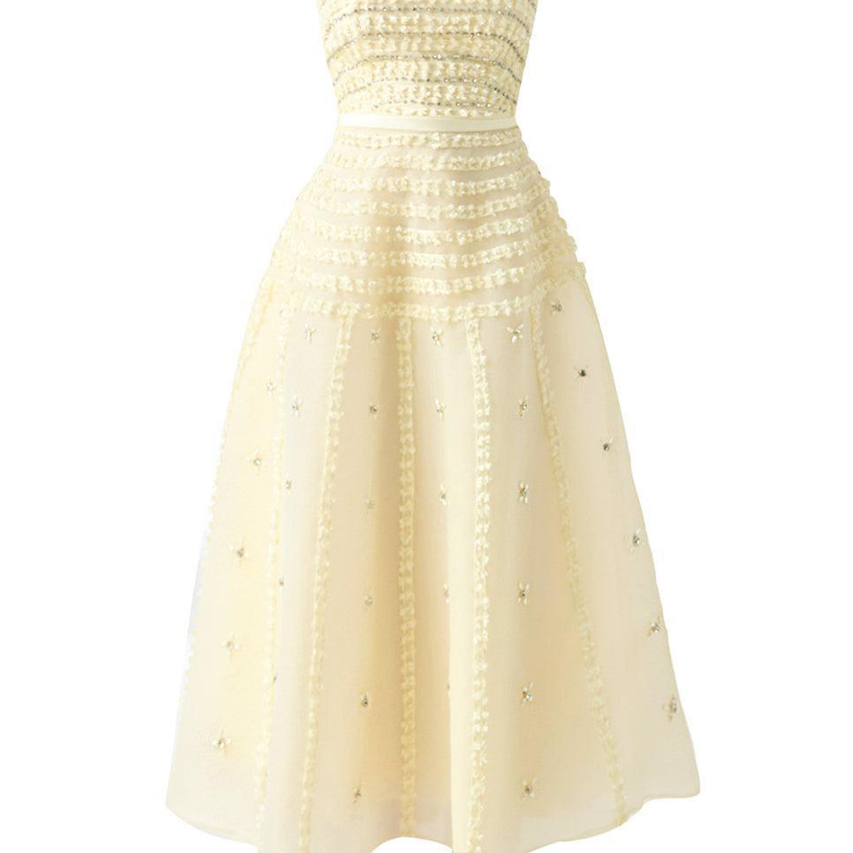 Terry Strapless Stone Organza Midi Dress