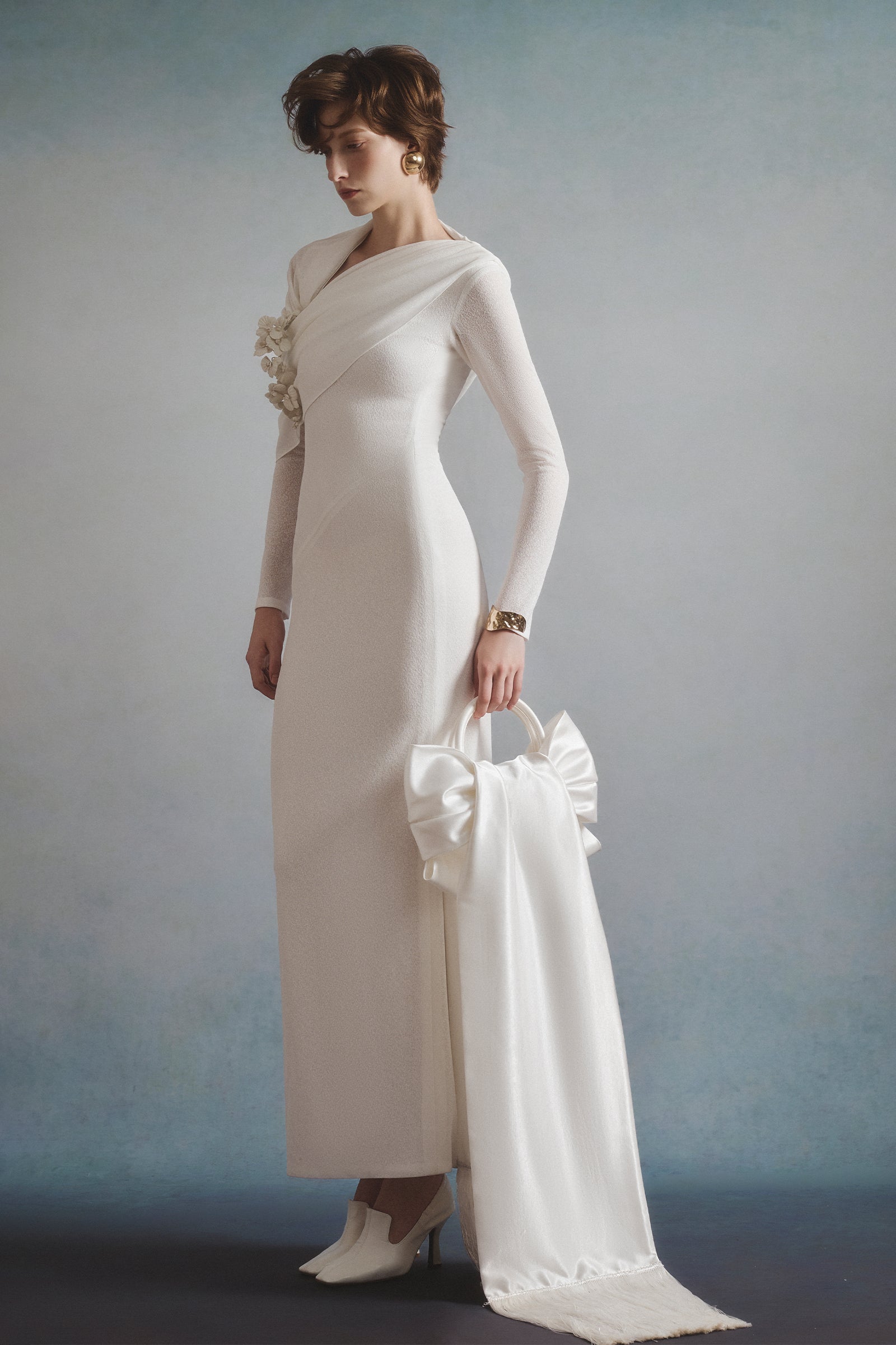 Veill Asymmetric Neck Maxi Dress