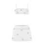 White Cherry Bodycon Flower Applique Mesh Mini Set