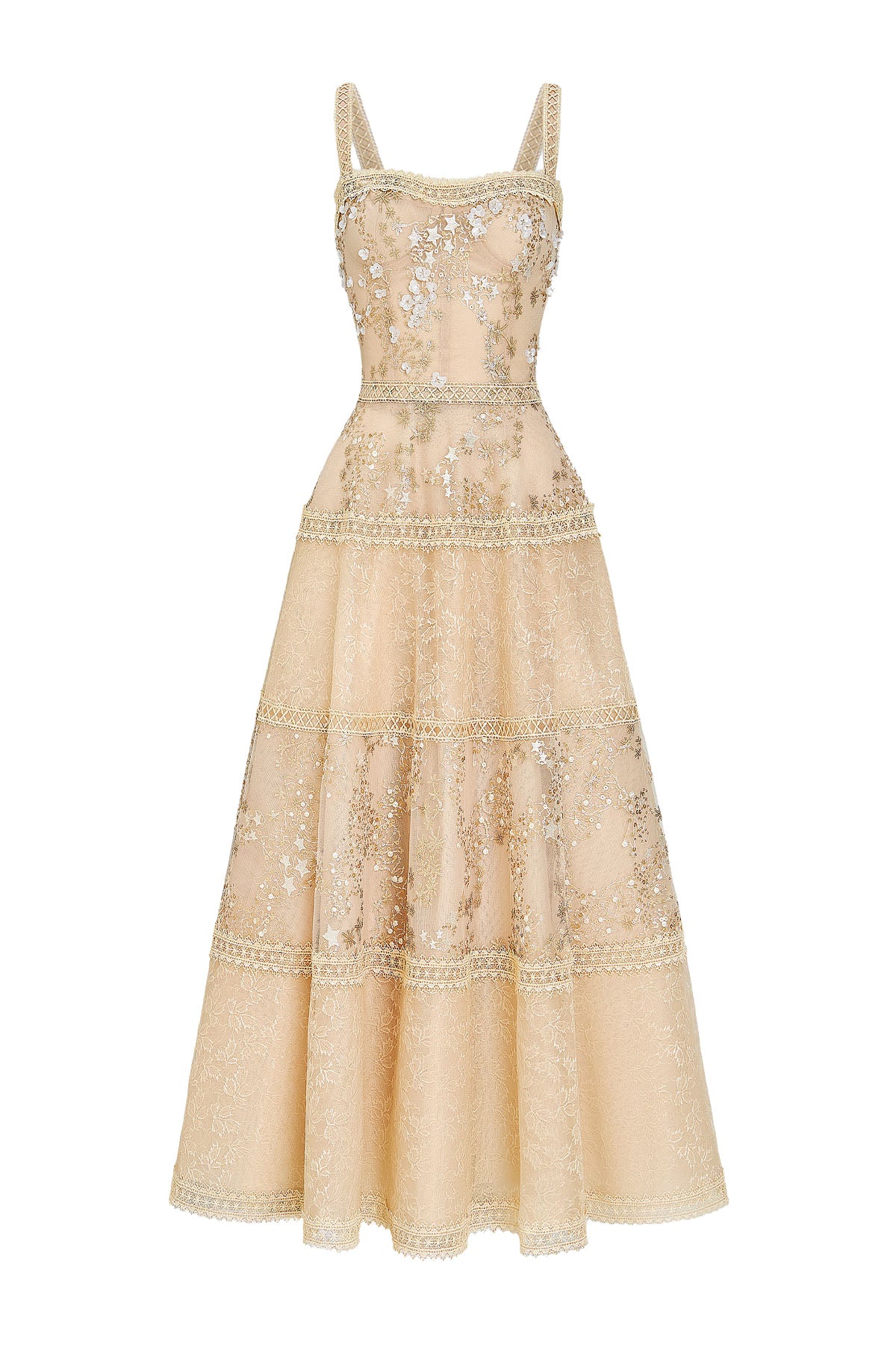 Celestine Square Neck Midi Dress