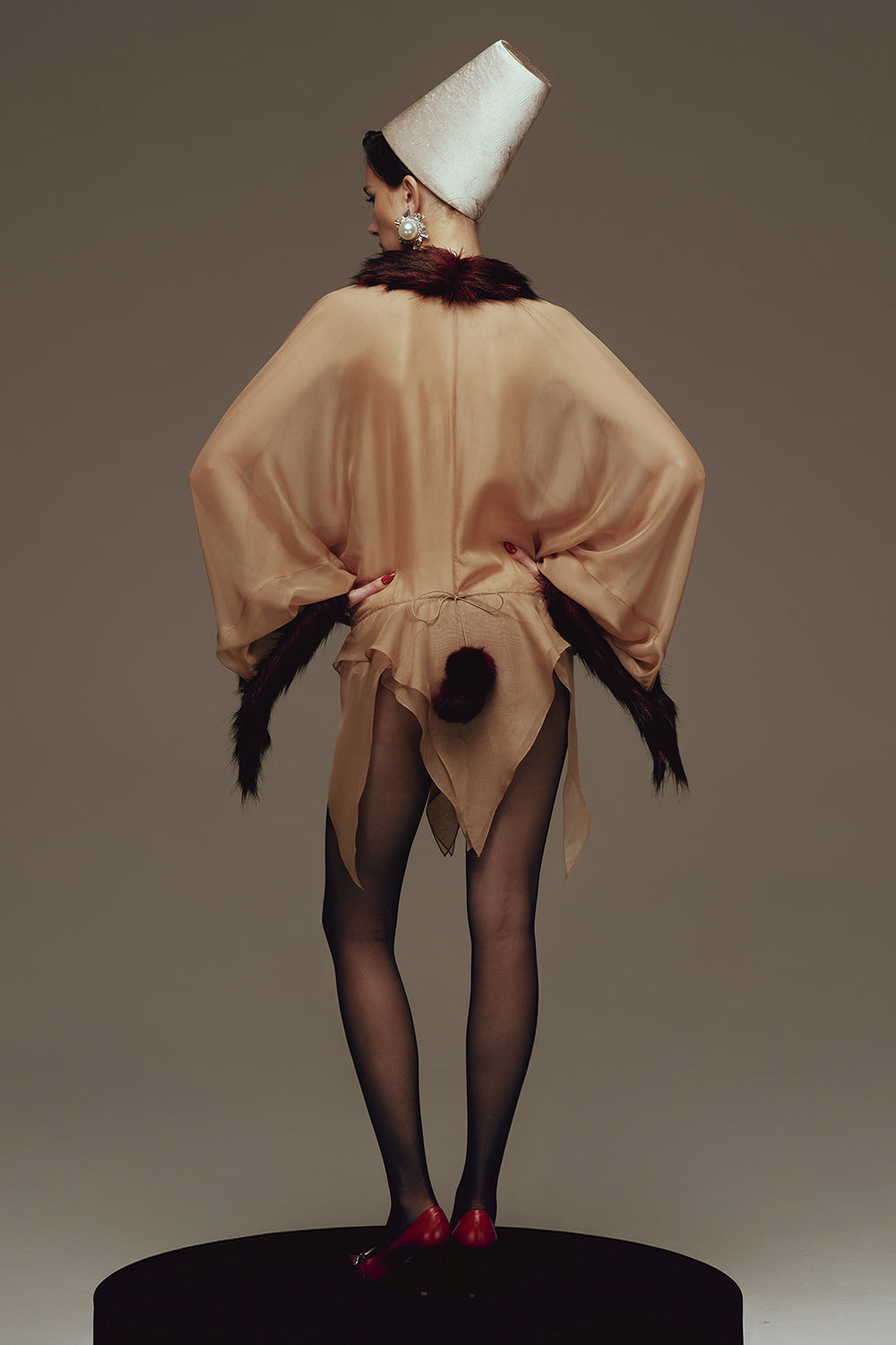 Roxanne Asymmetric Faux Fur Mini Dress