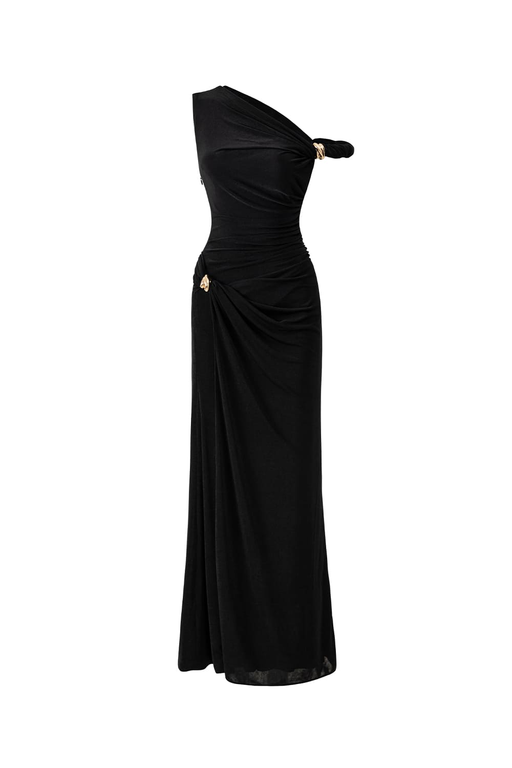 Women's Deline Sheath Gathered Spandex Ankle Length Dress S/M/L/XL/Customize Bronze/Black MEAN BLVD Black / L