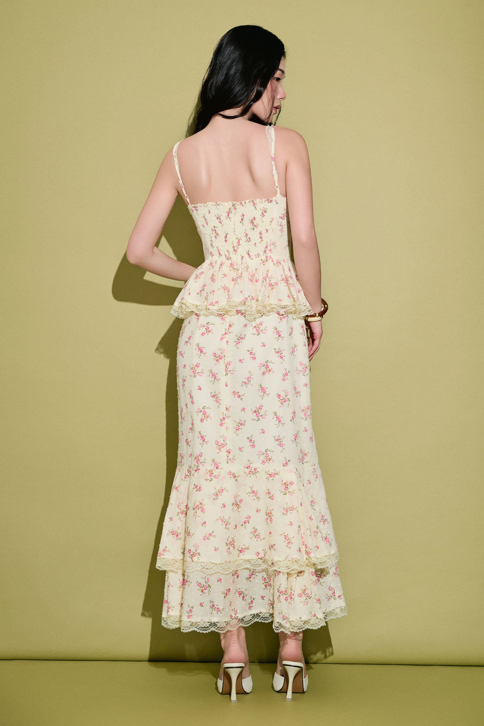 Annabella Peplum Midi Dress