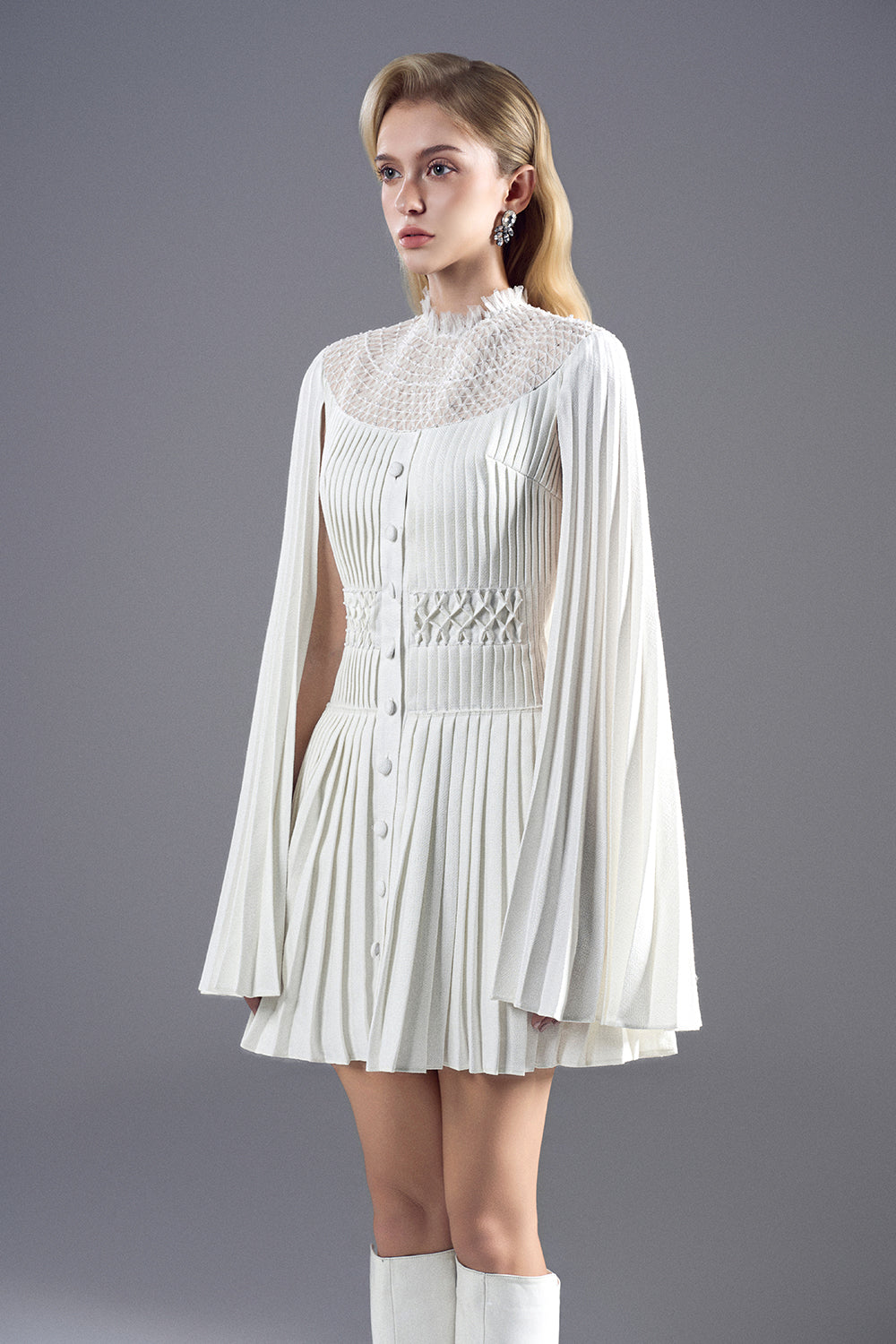 Heirloom Cape Sleeve Mini Dress