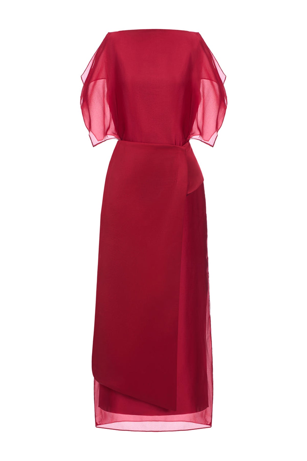 Scarlett Butterfly Sleeve Silk Midi Dress