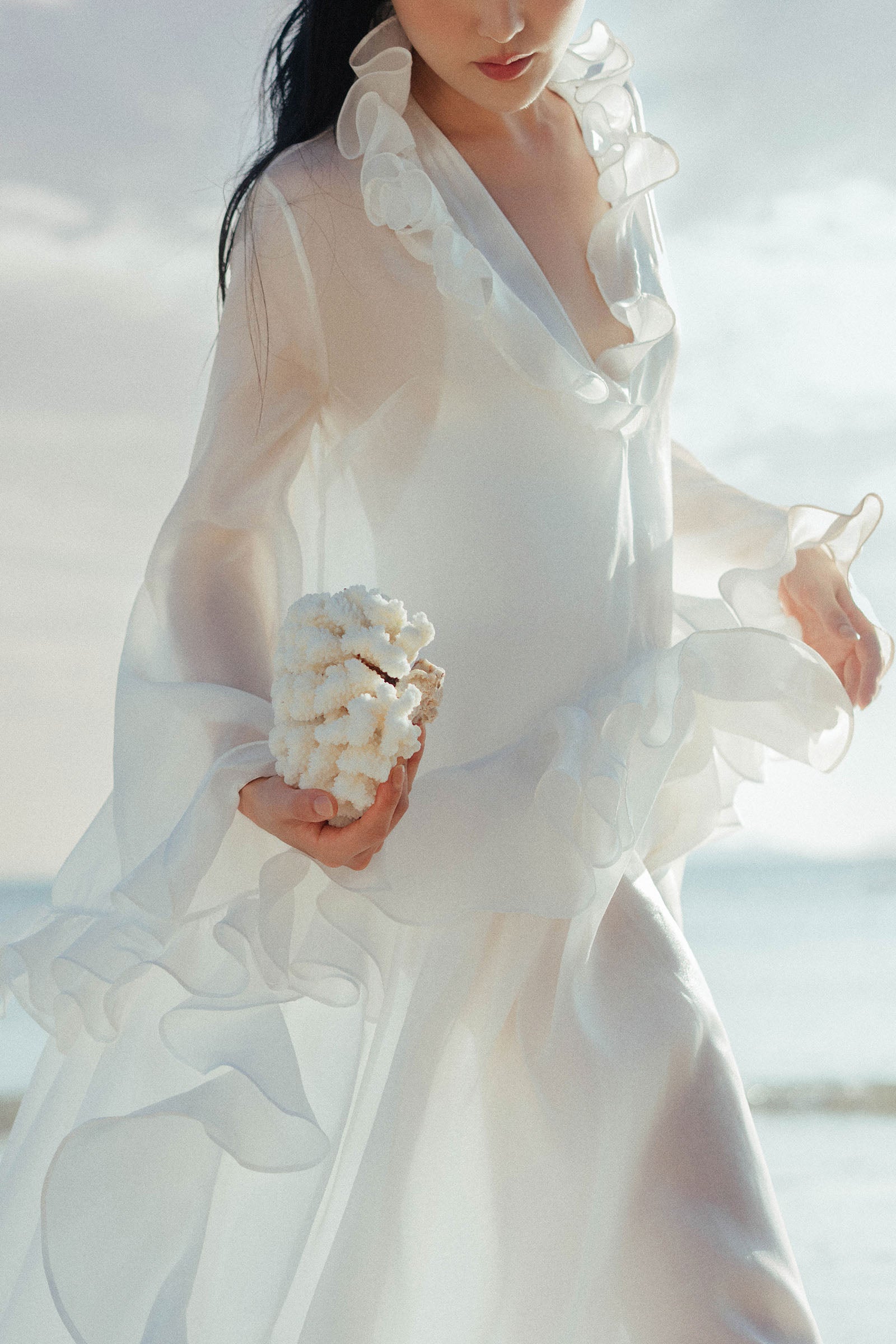 Abalone Ruffle Maxi Dress