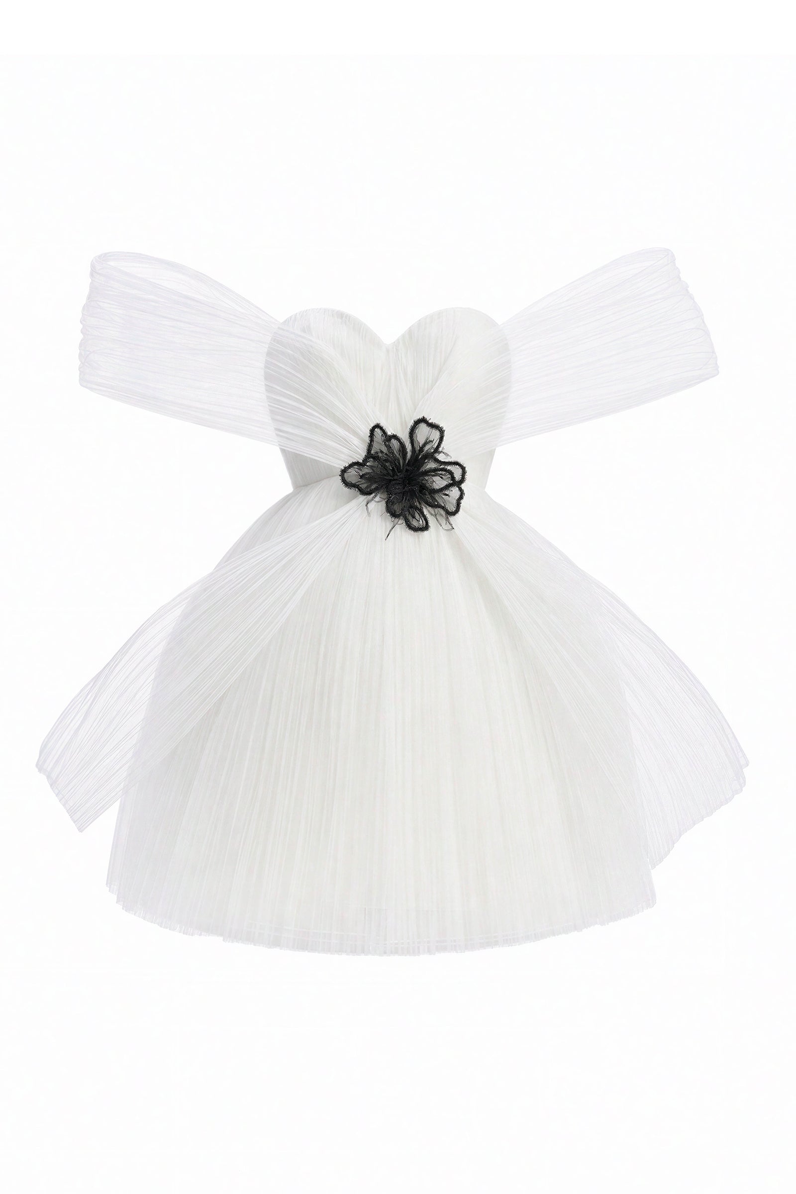 Vanila Couture Strapless Mini Dress With 3D Mesh Petals