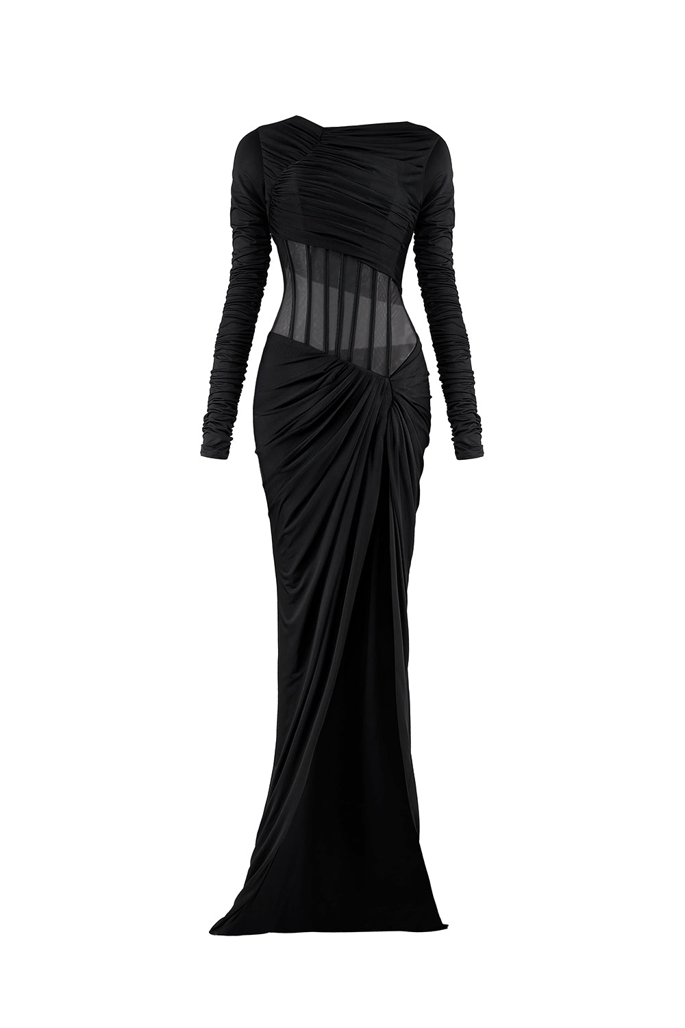 Gianna Slit Corset Waist Spandex Long Length Dress