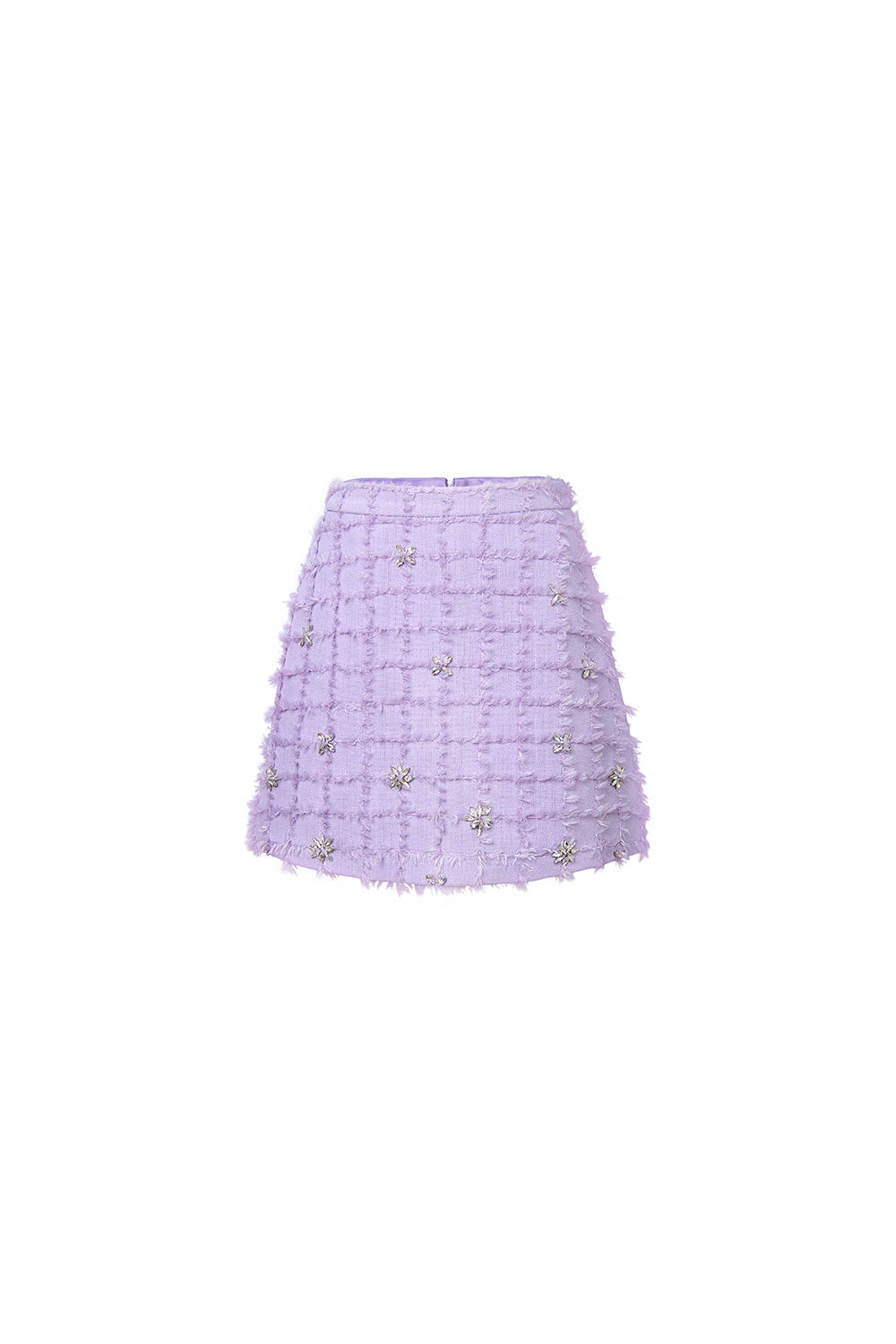 Primelle A-line Fringed Tweed Mini Skirt