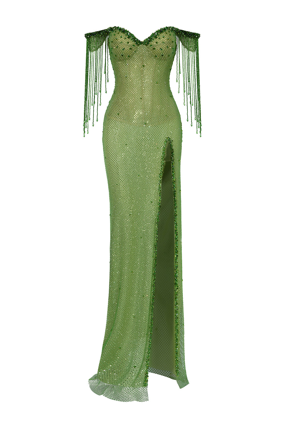 Cillian Sheath Off-Shoulder Mesh Floor Length Dress