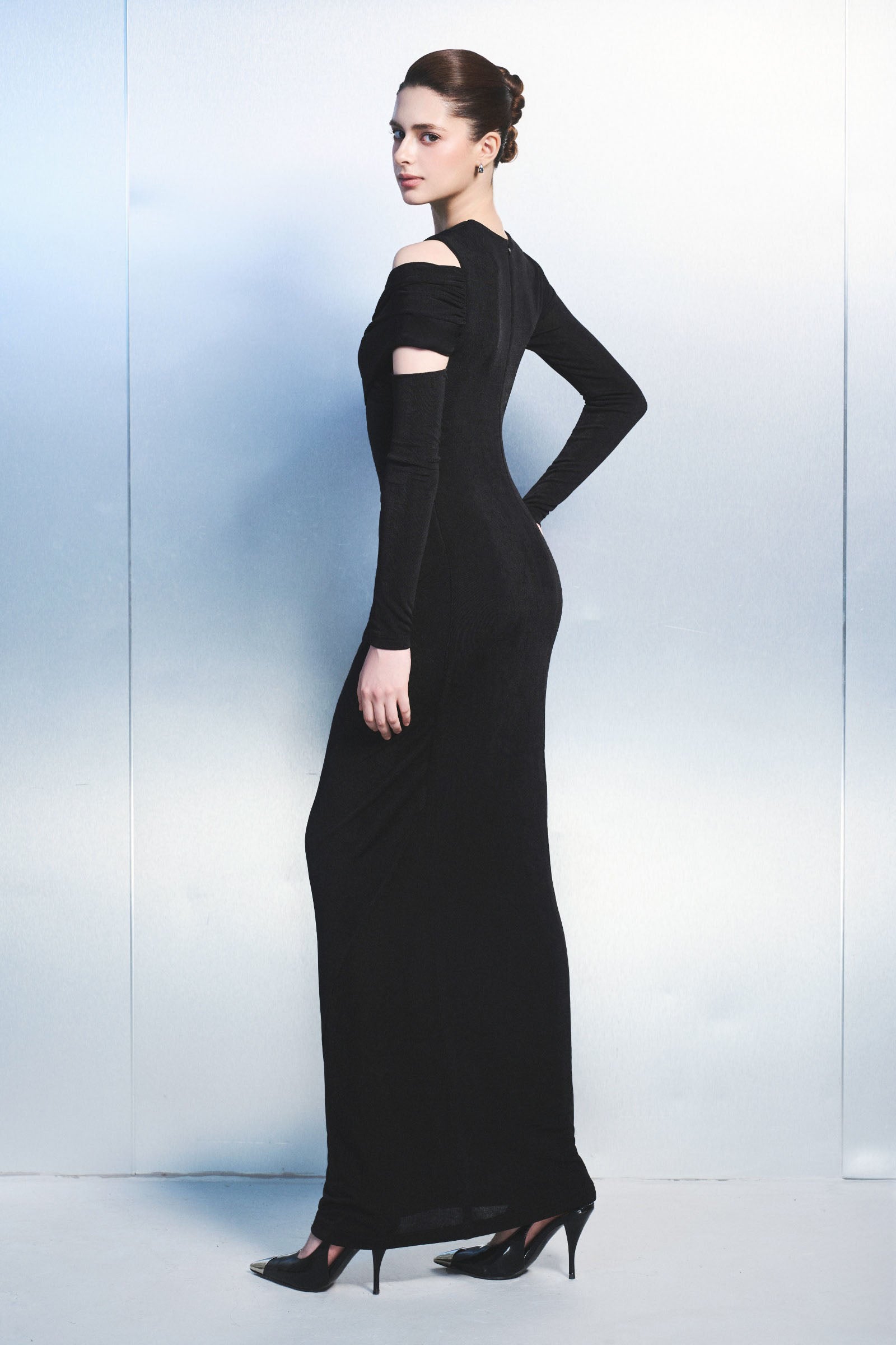 Zumia Asymmetric Neck Maxi Dress