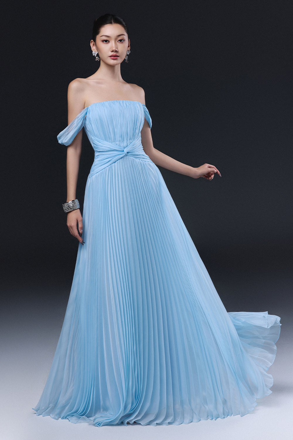 Clover Pleated Maxi Dress