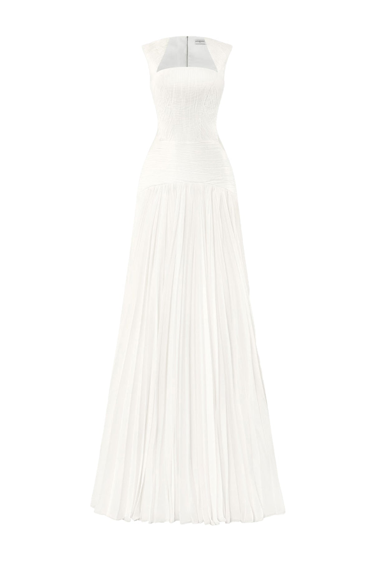 Ocean Bloom Drop Waist Cut-Out Chiffon Floor Length Dress