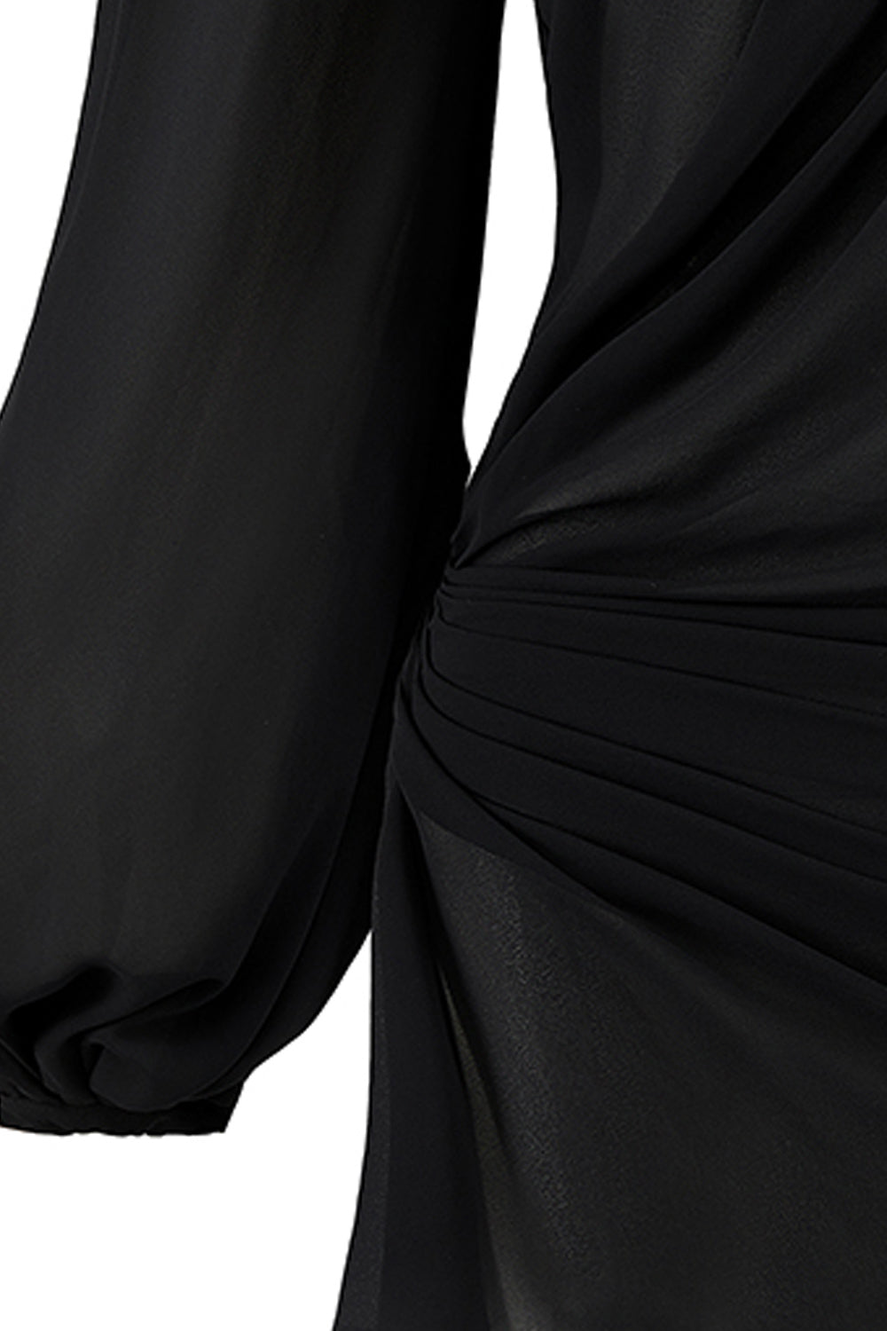 Meredith Blouson Bouffant Sleeved Chiffon Mini Dress